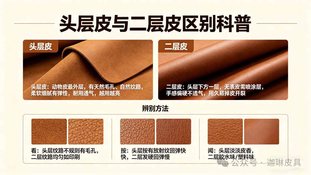 “First-layer leather vs second-layer leather, a 20-year veteran factory manager explains it in one sentence”插图