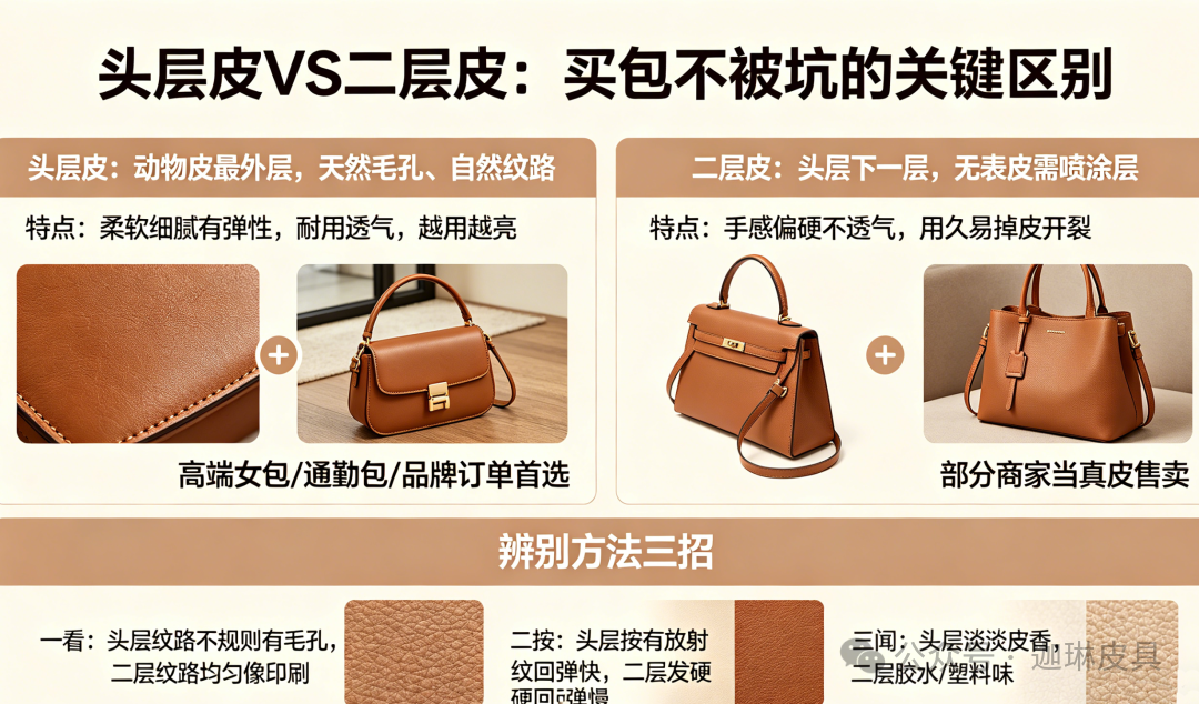 “First-layer leather vs second-layer leather, a 20-year veteran factory manager explains it in one sentence”插图2