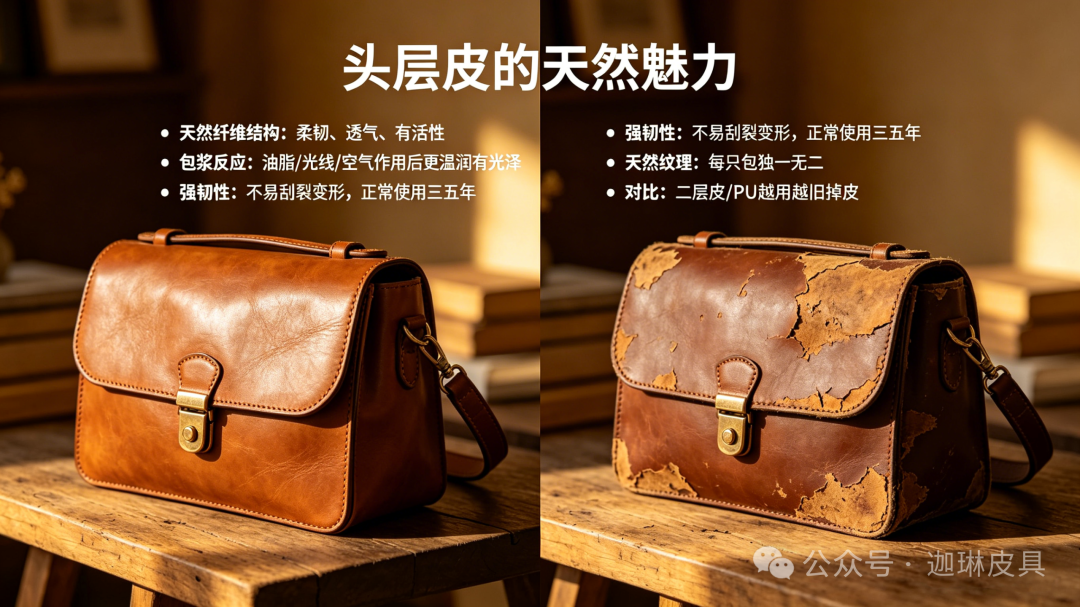 Why does first-layer leather look better with use? An old factory director explains the characteristics of leather materials插图2